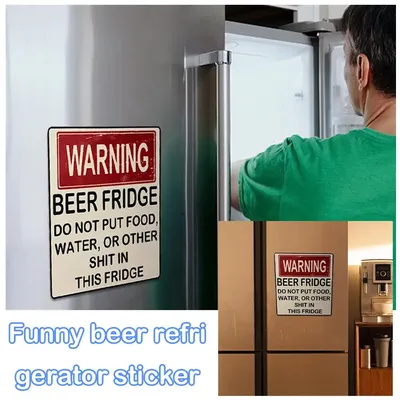 Beer Fridge Magnet Funny Warning Magnet Stickers "DO NOT PUT FOOD OR OTHER SHIT IN THIS FRIDGE" Refrigerator Decals Decorations