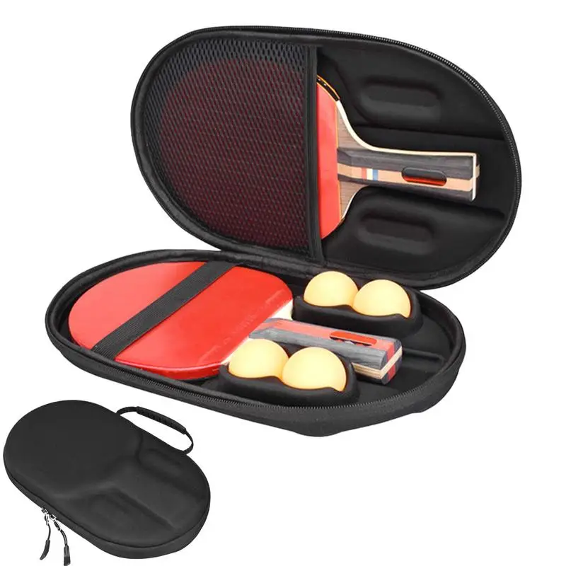 Table Tennis Paddle Case Compact Table Tennis Bag Hard Dustproof Protective Portable Zippered Cover For Equipment Accessories