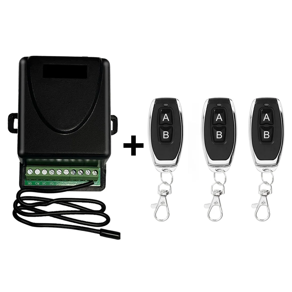 2-Kanal-Garagentorempfänger 433 MHz RF-Toröffner-Controller 12 V/24 V AC/DC Drahtlose Fernbedienung Relaisschalter Image