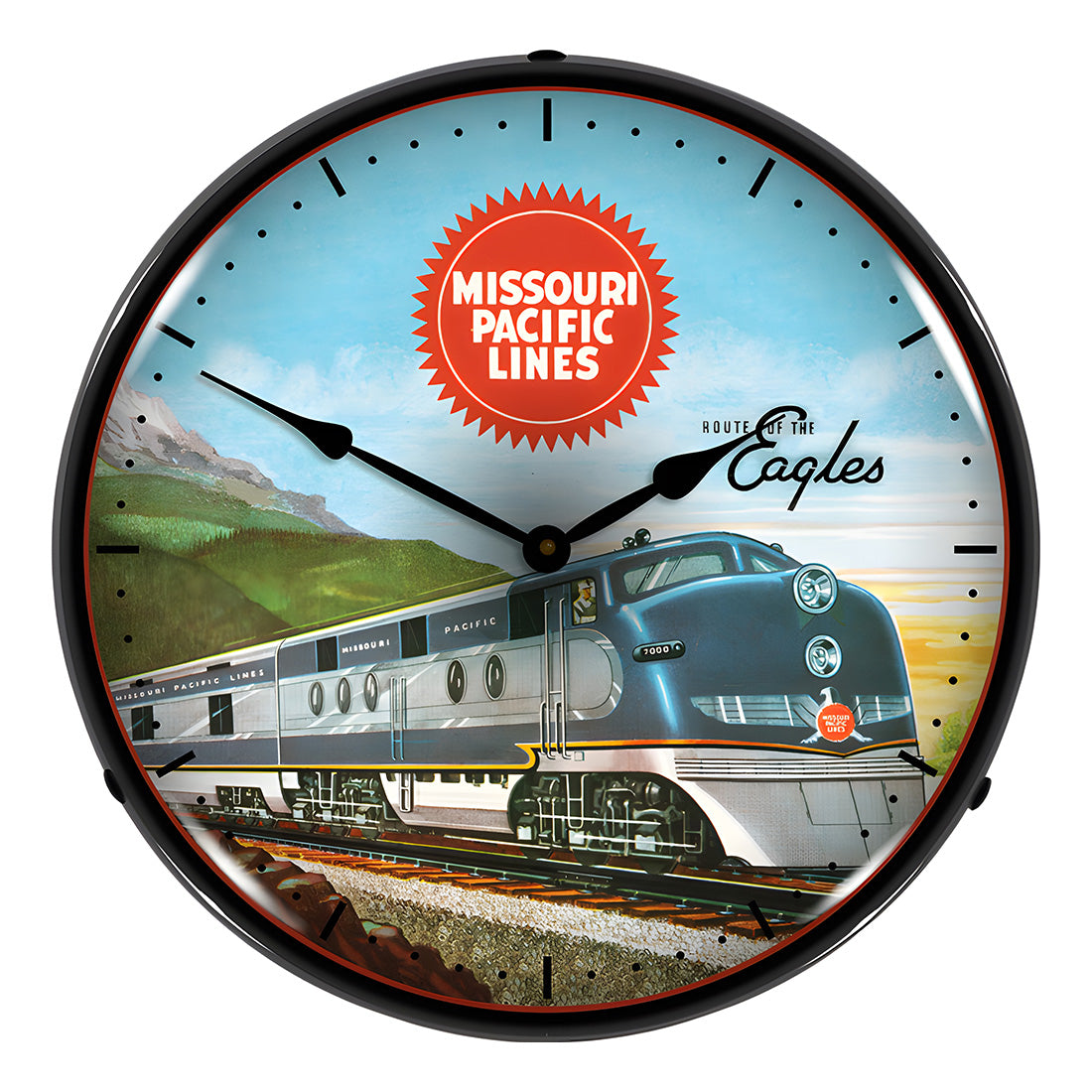 Collectable Sign and Clock Missouri Pacific Lines Backlit Wall Clock
