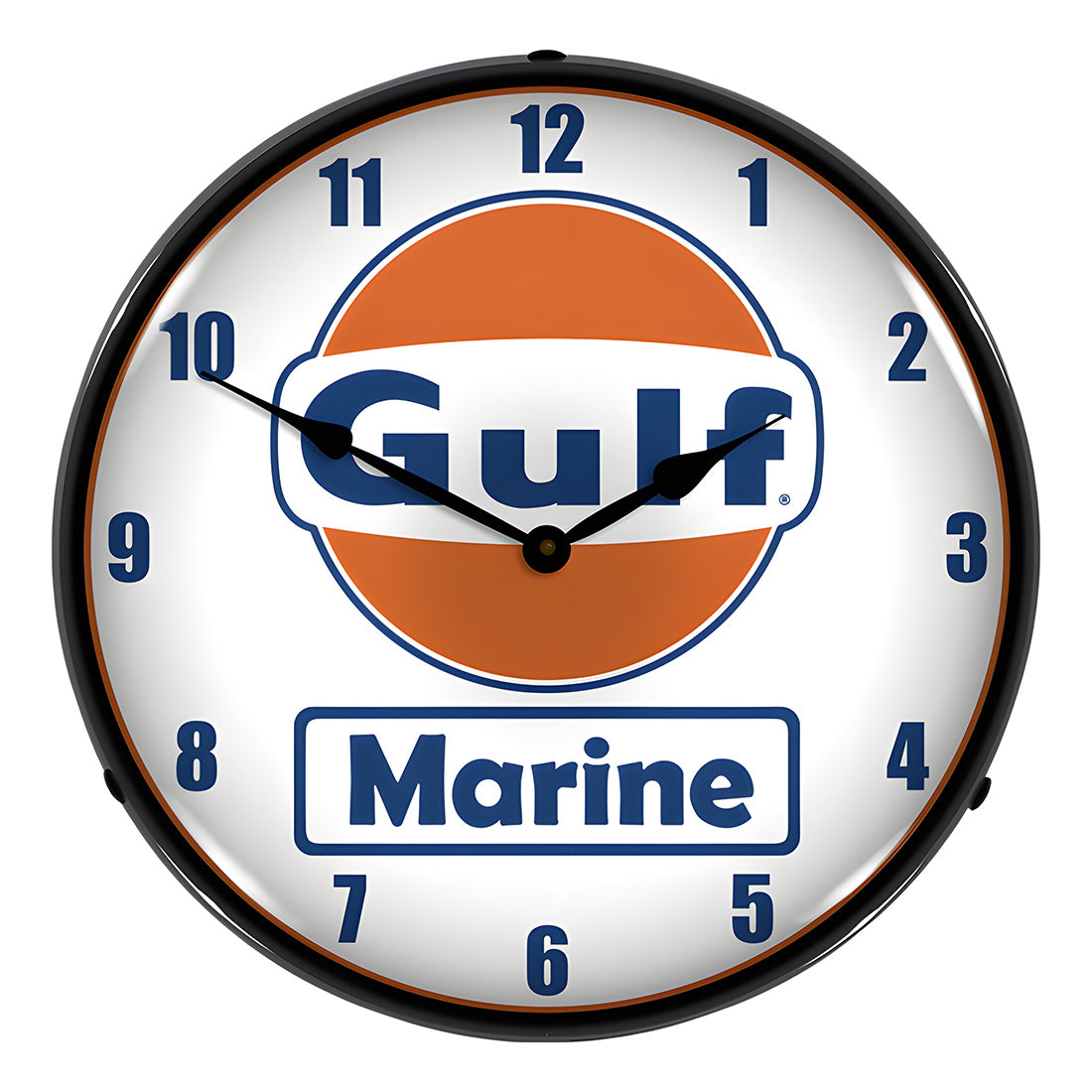 Collectable Sign and Clock Gulf Marine Backlit Wall Clock