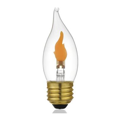 LED Flame Effect Light Bulb E27 Flickering Candle Light Bulbs Crystal Clear Candle Bulb for E27 Edison Base, 1 pack