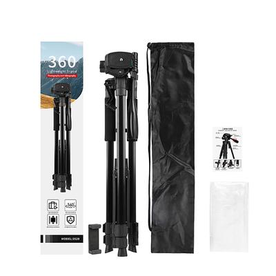 Aluminum Alloy Camera Phone Tripod 64-inch Lightweight DSLR Tripod Camera Stand with Universal Phone Clip for Vlog Shooting Live Broadcasting Outdoor Travel Events Interviews Photography and Vide