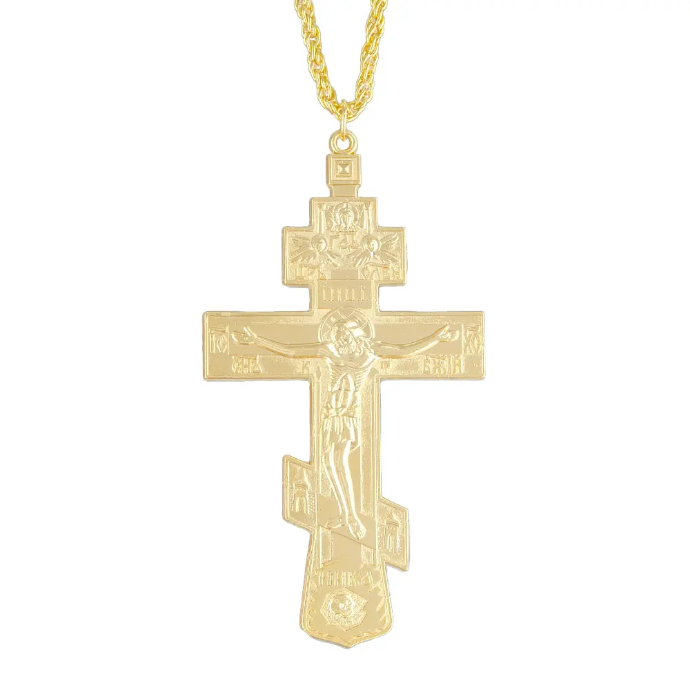 Orthodoxer Kreuzanhänger, 4,7 Zoll Kreuzigungshänger, geeignet für Gläubige und Sammler, 103 Gramm Image