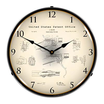 Collectable Sign and Clock 1867 Sharps Breech Rifle Patent Blueprint Backlit Wall Clock