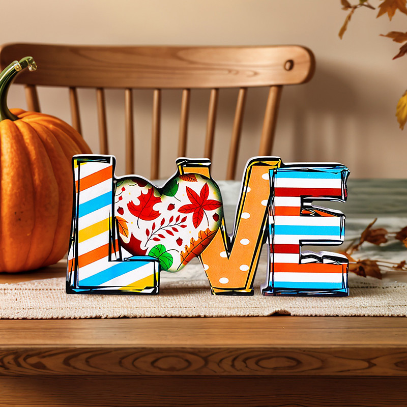 Fall LOVE Letters Decoration – Foam Board Standing Decor for Farmhouse Home, Thanksgiving and Autumn Home Décor, Holiday Letter Ornament
