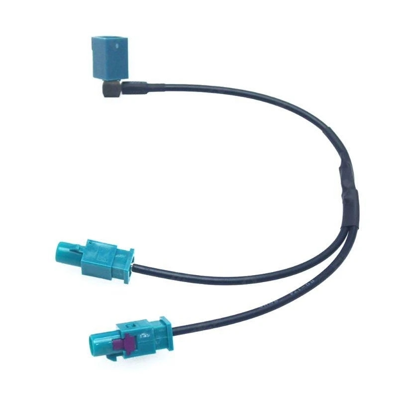 Dual-Stecker Fakra Y-Splitter auf Buchse Fakra Antenne Adapterkabel für für Auto Stereo GPS Navigation FM Radio Image