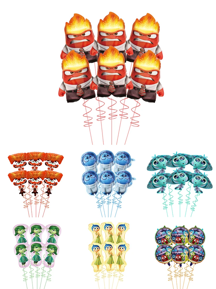 6 stücke Hot Inside Out2 Luftballons Set Cartoon Animation Geburtstag Luftballons Baby Dusche Kid Party Hause Outdoor Dekoration Liefert Spielzeug Image