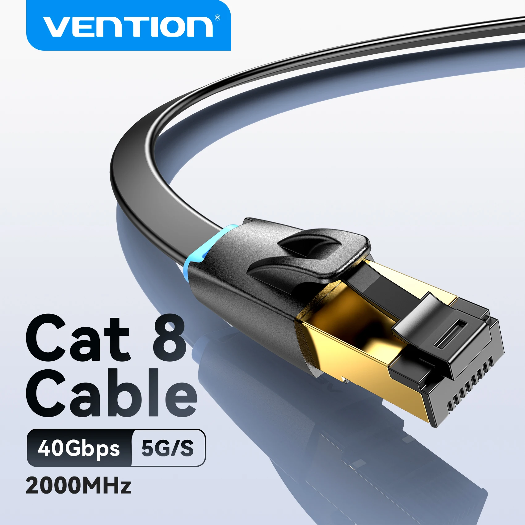 Vention CAT8 Ethernet-Kabel 40 Gbit/s 2000 MHz TPE-Netzwerk-LAN-Patchkabel für PC Laptop PS 5/4 Router RJ45 Flaches kabelgebundenes Kabel Ethernet Image