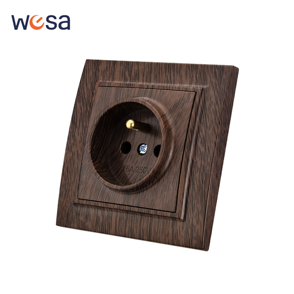 Holz mit Bodenwand eingebettet Frankreich Standard klassische Steckdosen flammhemmend 250V Steckdosen Farbe Kunststoff 250V Image