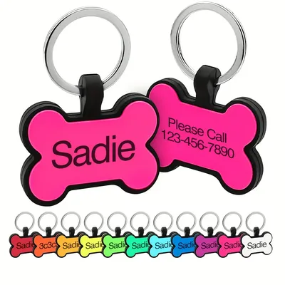Personalized Silicone Dog Tag - Custom Engraved Name & Phone Pet ID Tag Safe Cat/Dog Identification, Perfect Gift for Pet Lovers