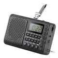 Ricevitore FM/AM/SW portatile con display a LED Supporto radio tascabile Scheda TF Unità USB Lettore musicale MP3 per la casa all'aperto
