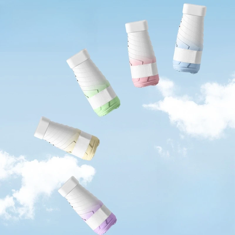 Fünffacher Regenschirm mit flachem Griff, allmählicher Wechsel, Sonnenschirm, Regenschirm, weiblich, Anti-Ultraviolett, Student, Mini, tragbar, kompakt Image