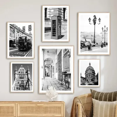 Vintage Black White London City Landscape Posters And Prints Canvas Painting Wall Art Pictures For Living Room Home Decor