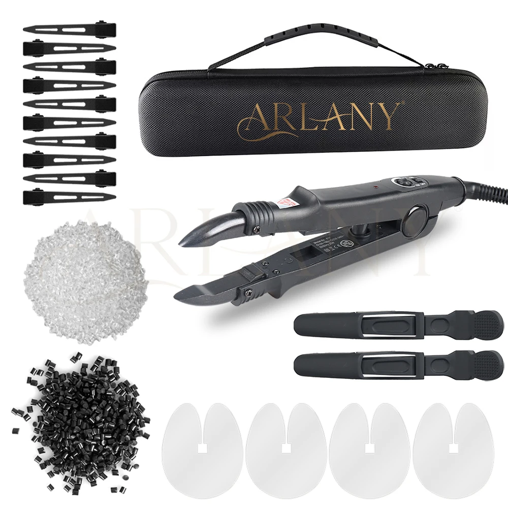 ARLANY Haarverbinder Fusion Heat Iron mit Schildschutz, 2 Stück, 40 g, Keratinkleber, temperaturverstellbarer Wärmestab, Schmelzwerkzeug Image