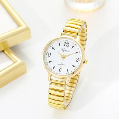Casual and Fashionable Middle-Aged and Elderly Ladies Watch Digital Watch Elastic Band Quartz Watch Simple Watch
