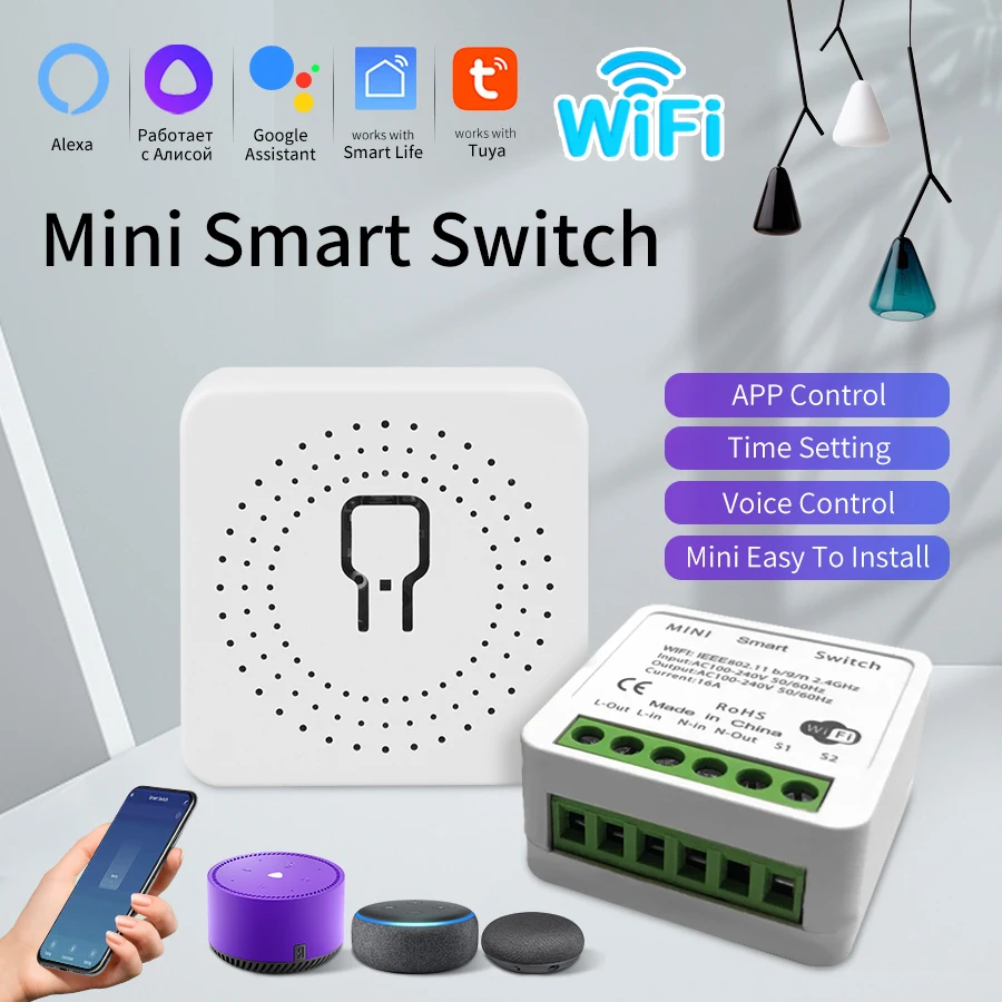 Rf433mhz Smart Wifi Switch 16a 20a Modul Relais Breaker 2-Wege-Steuerung Tuya Smart Life App Alexa Google Assistant Sprach steuerung Image