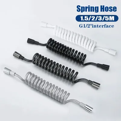 1.5/2/3/5 Meter Spring Flexible Retractable Hose For Shower Head Toilet Bidet Pipe Plumbing Bathroom Spiral Flexible Shower Hose
