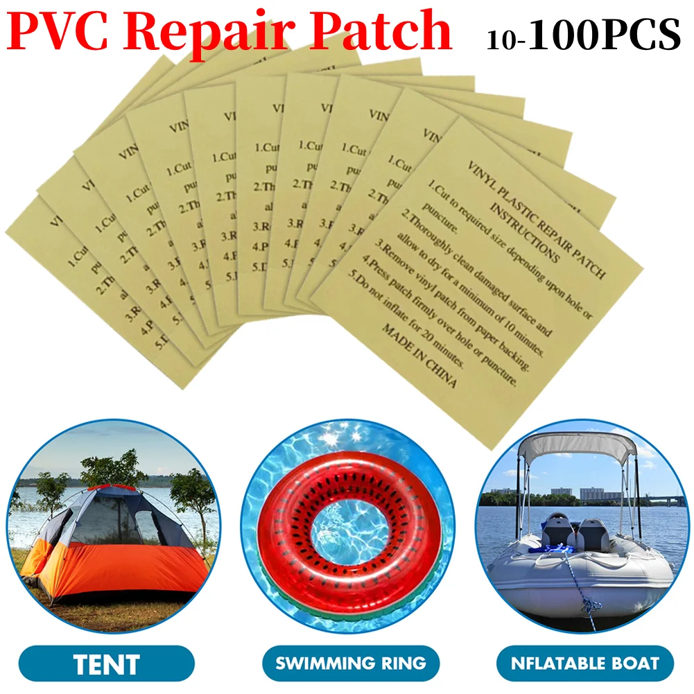 10–100 Stück Pool-Liner-Reparaturset, Unterwasser-Reparatur-Set, robustes, wasserdichtes Luftmatratzen-Patch, selbstklebende aufblasbare PVC-Reparatur Image