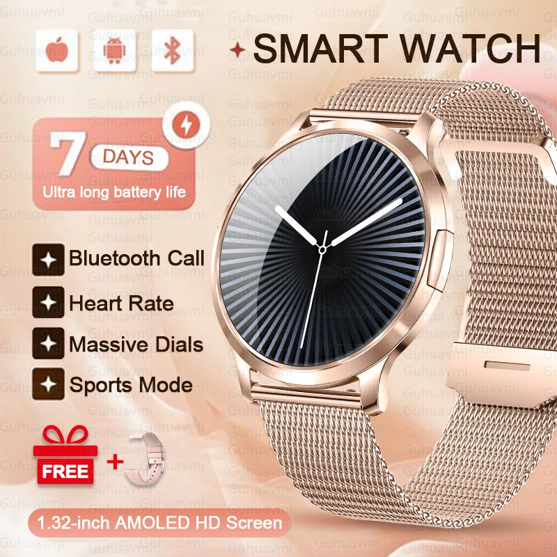 2025 NEUE 3D gebogene AMOLED HD-Bildschirm Frauen Smart Watch Sport GPS Flugbahn Fitness benutzerdefinierte Armband HD Bluetooth Anruf Smart Watch Image