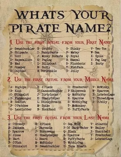 UNBARD What is Your Pirate Name Poster Metallblechschilder Schild/Poster Image