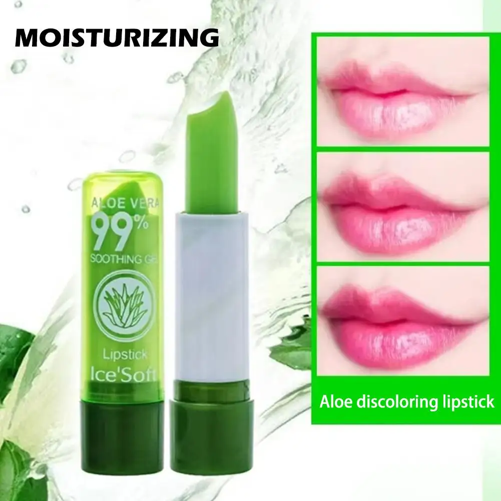 1/3/5 Stück Aloe Vera Farbwechsel-Lippenstift-Set, getönter Lippenbalsam, Glanz, Stimmung, magischer Lippenstift, Gelee, feuchtigkeitsspendendes Lippenbalsam-Make-up Image
