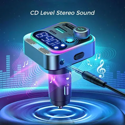 2024 Auto Bluetooth 5,3 FM Sender Dual Mics MP3-Player Schnell ladegerät Auto adapter PD & QC 3,0 Auto ladegerät Bluetooth-Adapter