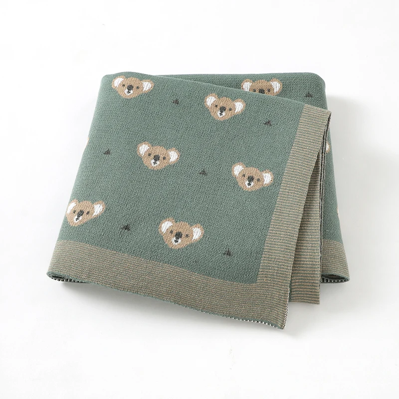 Infant Baby Decke 100*80 cm Schlafsack Nette Cartoon Koala Neugeborenen Jungen Mädchen Bettwäsche Quilt Stricken Kinderwagen Swaddle super Weiche Plaids Image