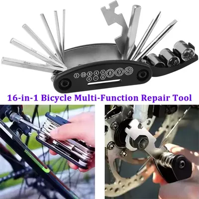 16-in-1 Fahrrad Multi-tool Fahrrad Reparatur Kits Reifen Hebel Hex Speichenschlüssel Faltbare Fahrrad Wartung Werkzeug set Reparatur Werkzeug