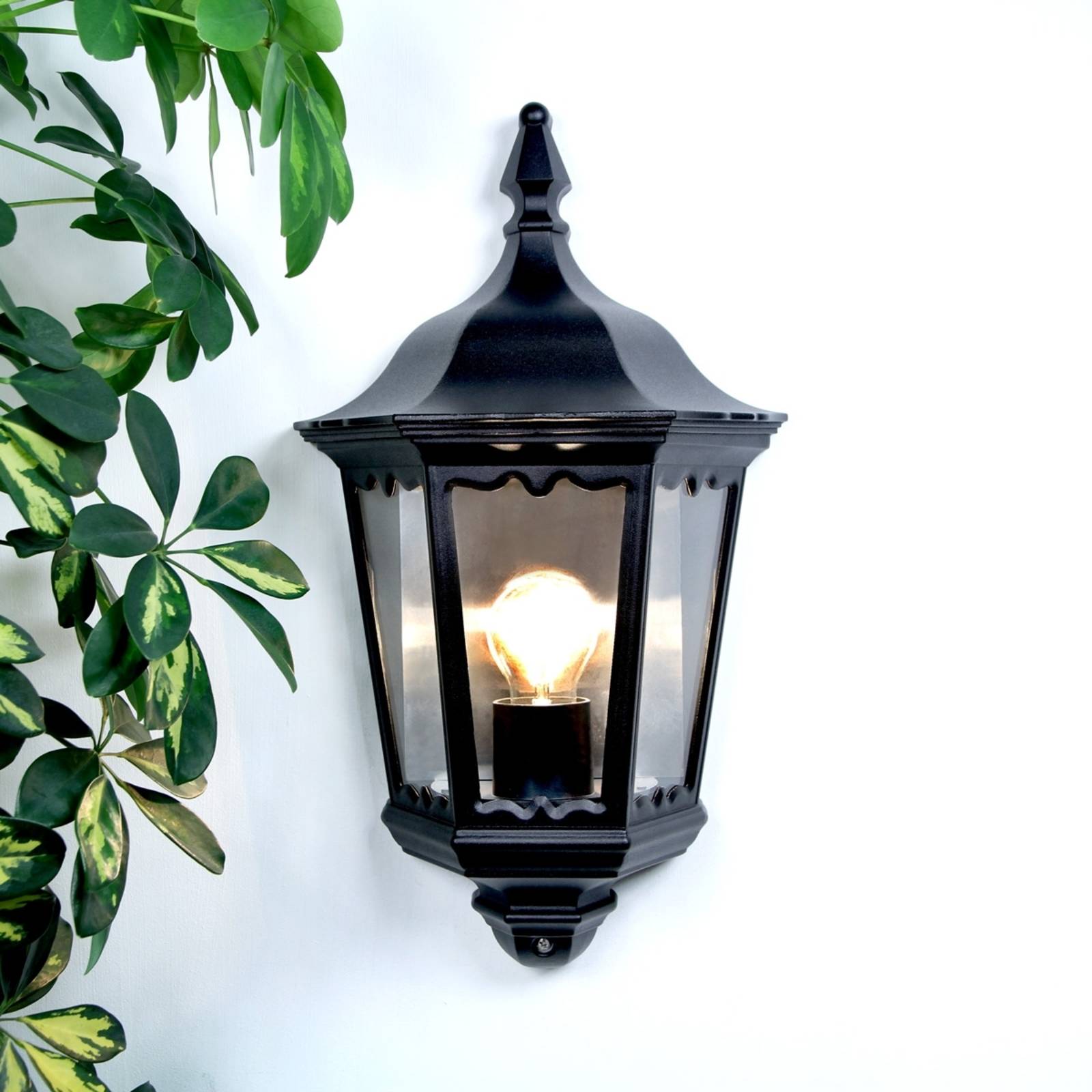 Outdoor Wall Light LIEVA Lindby, Black, Aluminium, Antique, Outdoor Wall Light