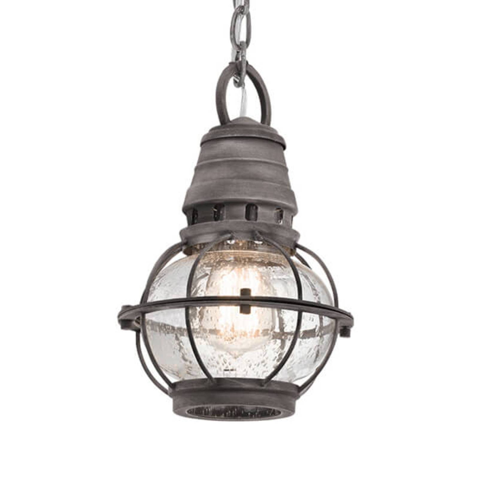 KICHLER Bridge Point hanging light - industrial style, Alu / grey / zinc, Glass, Industrial Design, Ceiling Light Outdoor