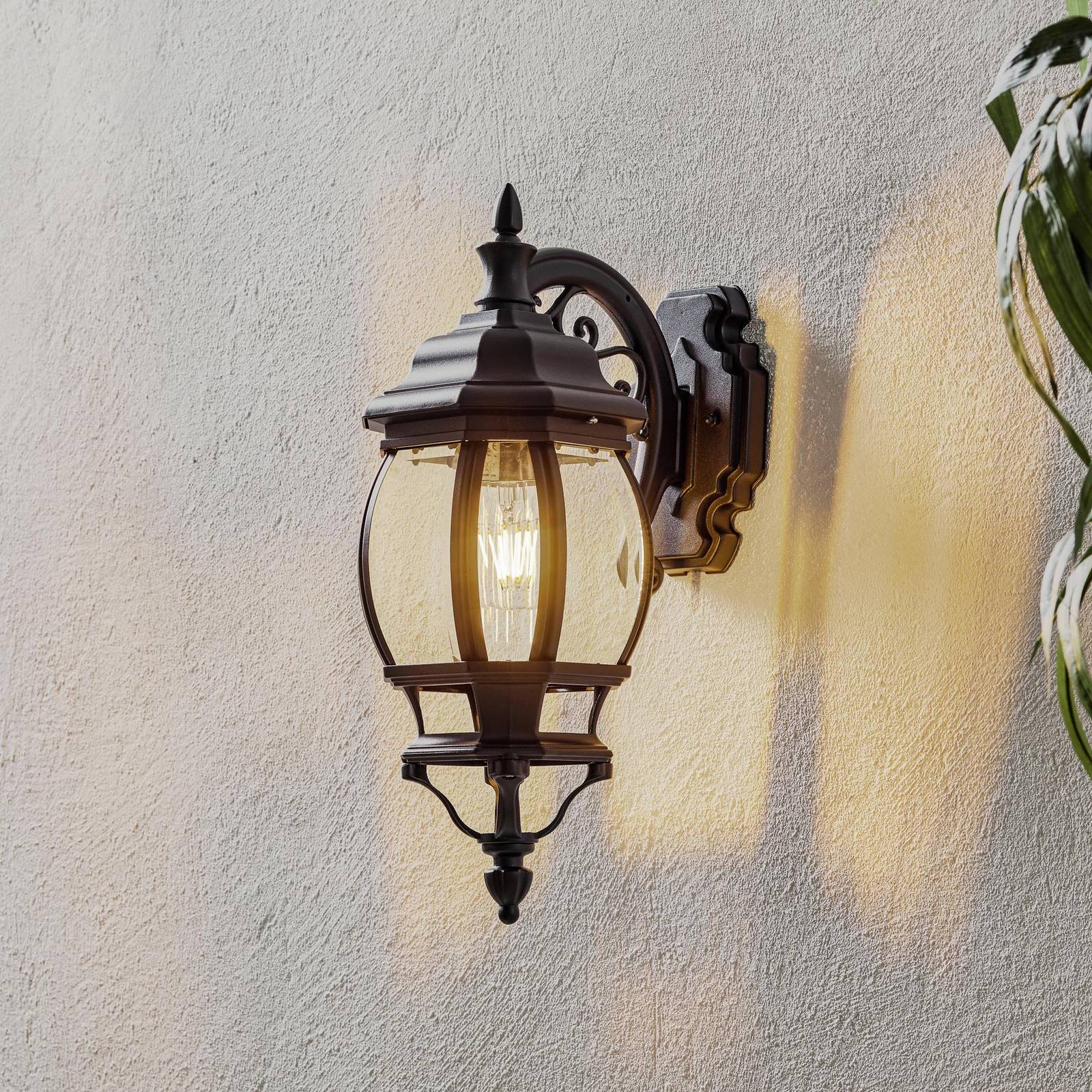 K.S. Verlichting Outdoor Wall Light ANDREW, dimmable, Clear / transparent, metal, Outdoor Wall Light