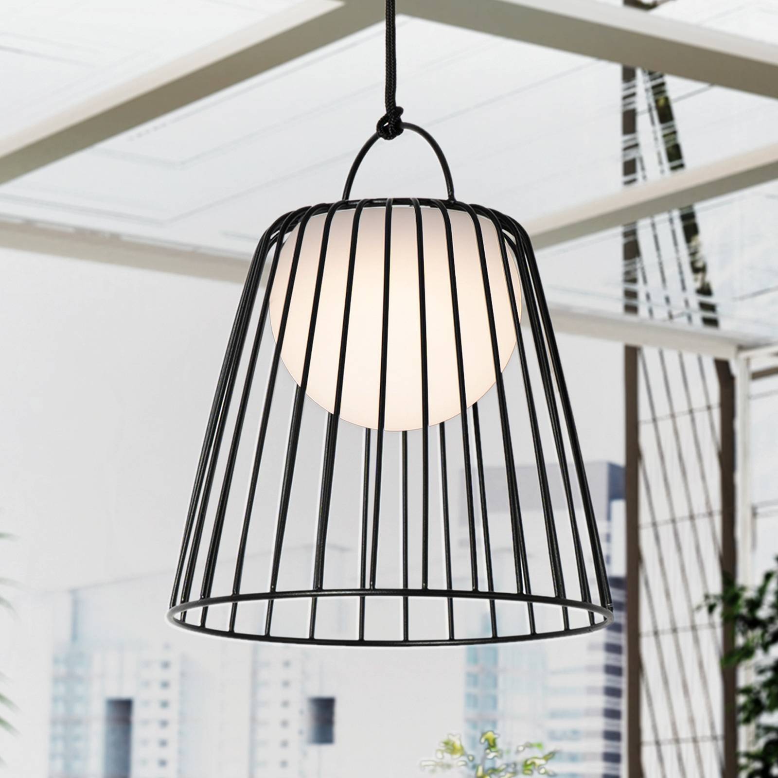 Lindby LED outdoor hanging light Levino, black, metal Levino Lindby, dimmable, Black, metal, Modern, Ceiling Light Outdoor
