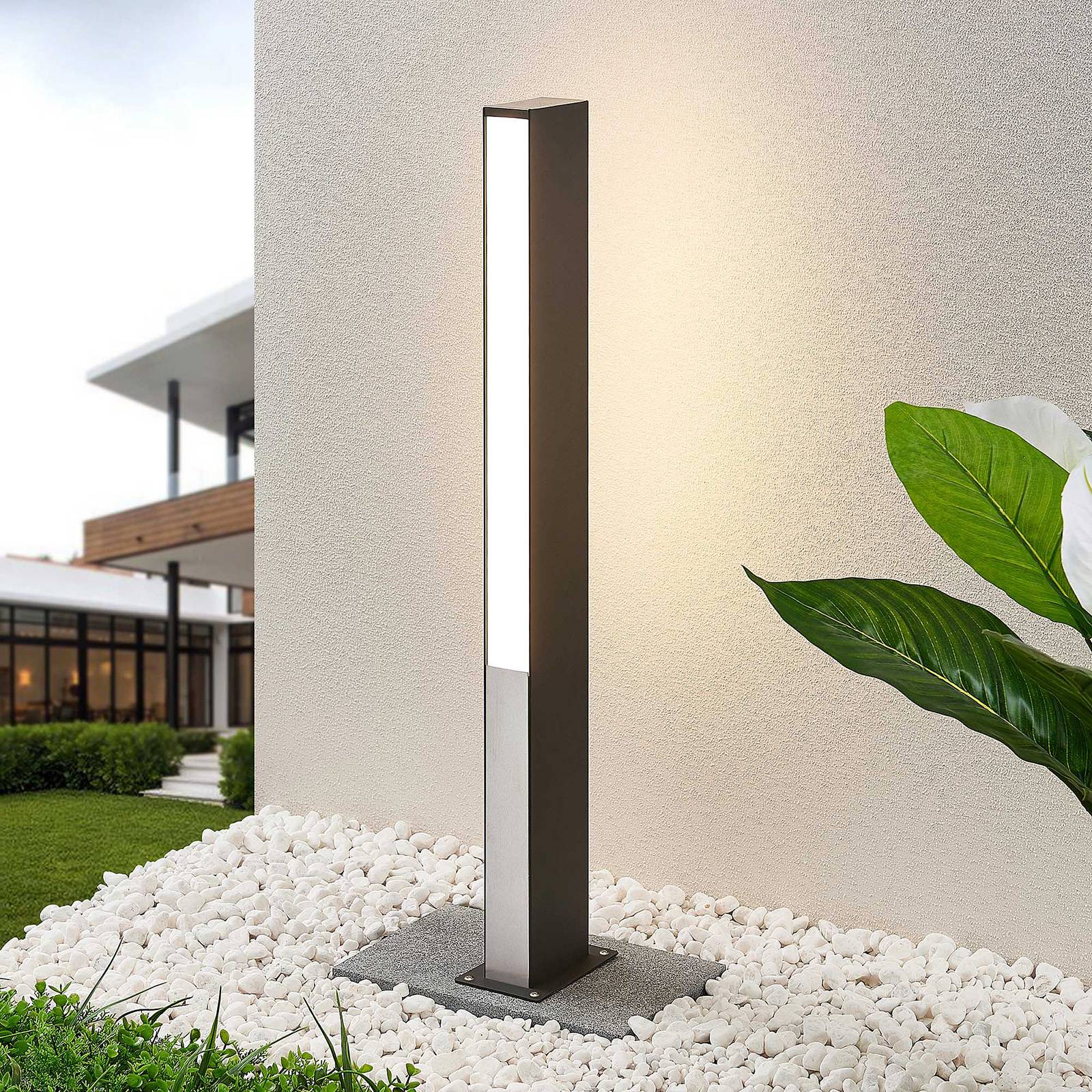 LED Pathway Light Aegisa Lucande, Black, Stainless steel, Modern, Outdoor lights