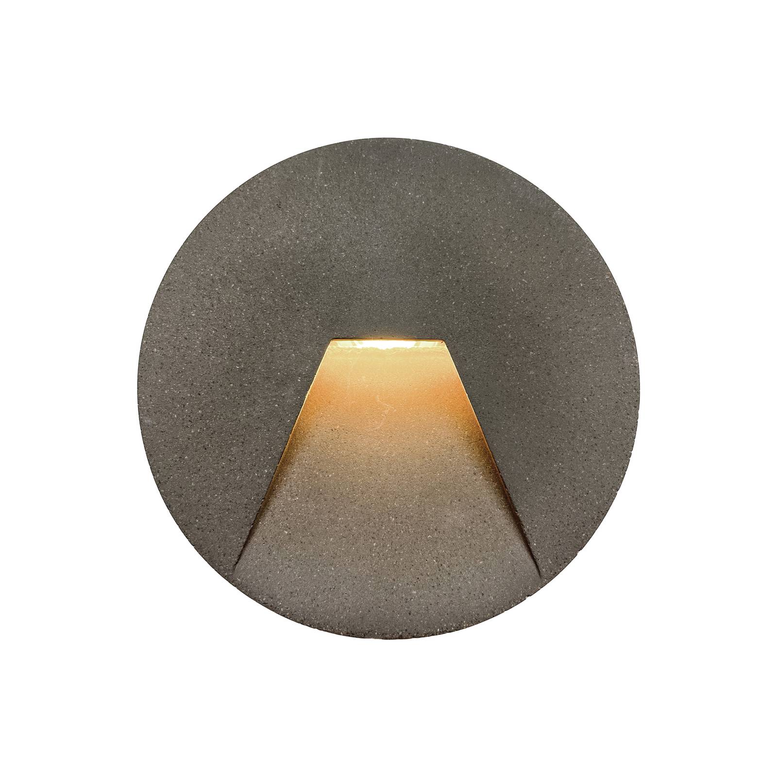 Viokef LED recessed wall light Space, grey, Ø 12 cm Space, Alu / grey / zinc, Concrete, Modern, Outdoor Wall Light
