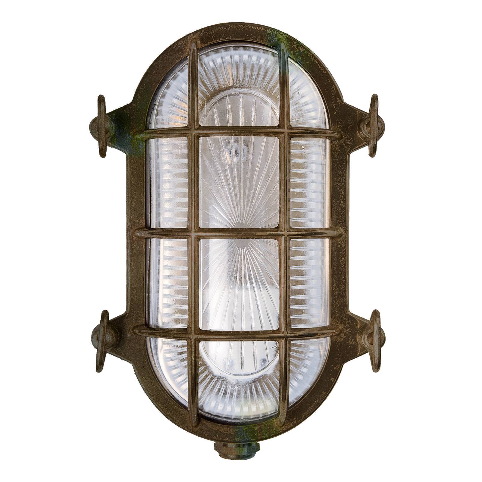 Moretti Luce Outdoor Wall Light Tortuga, dimmable, Bronze / antique brass, Brass, Maritime, Outdoor Wall Light
