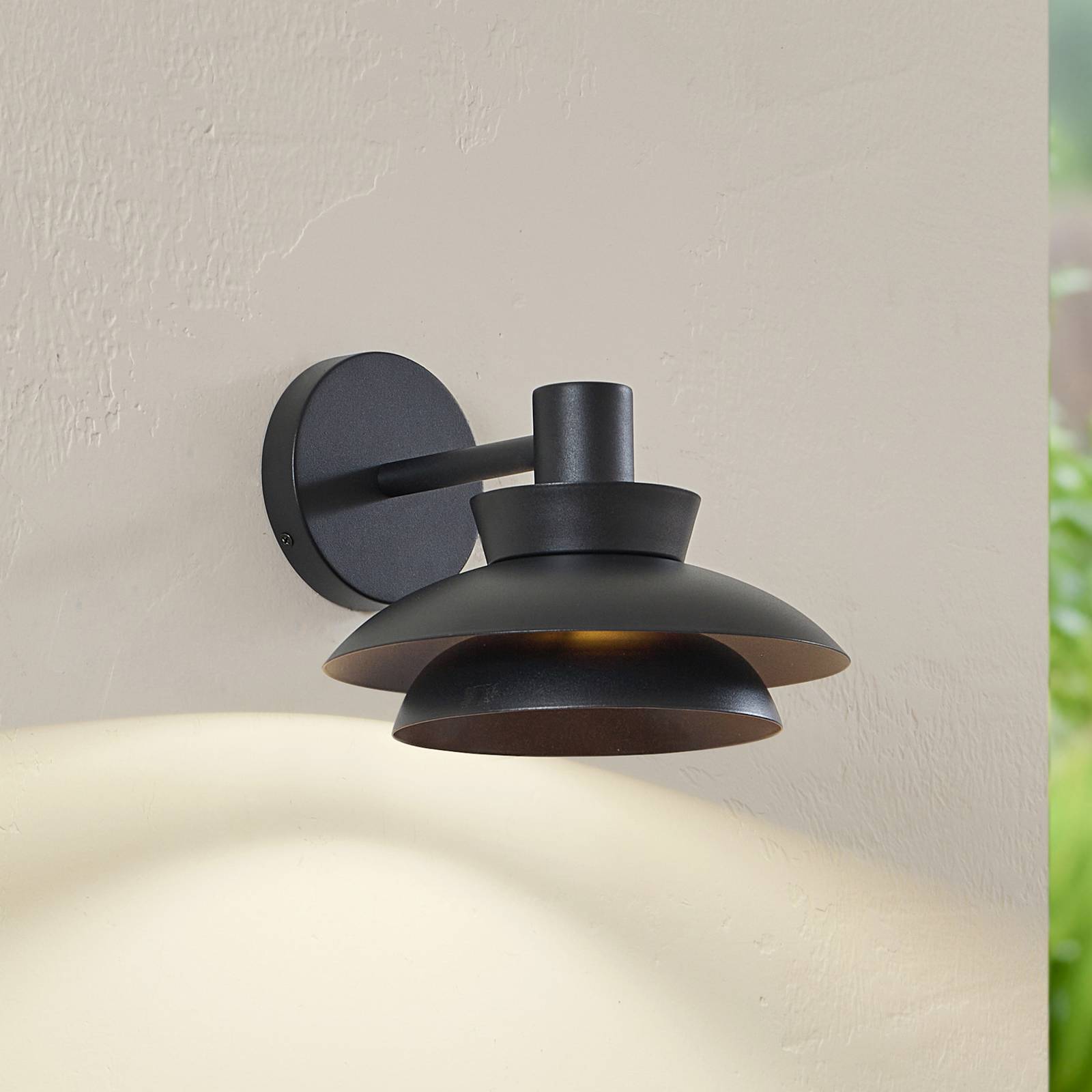 Outdoor Wall Light Thais Lucande, dimmable, Black, metal, Modern, Outdoor Wall Light