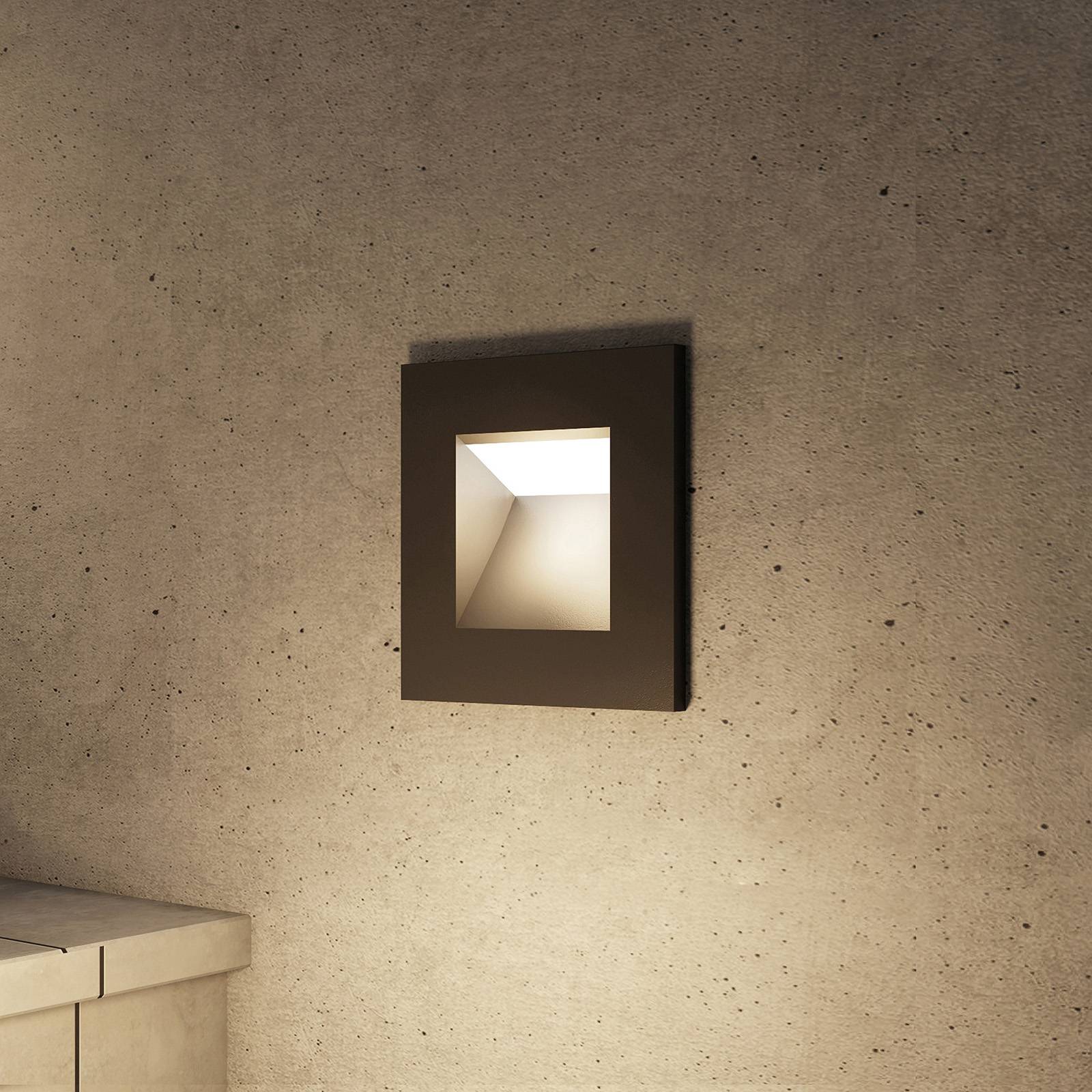 Arcchio recessed wall light Zamo, G9, black, 12 cm, IP65 Zamo Arcchio, dimmable, Black, Hallway, Aluminium, Modern, Outdoor Wall Light