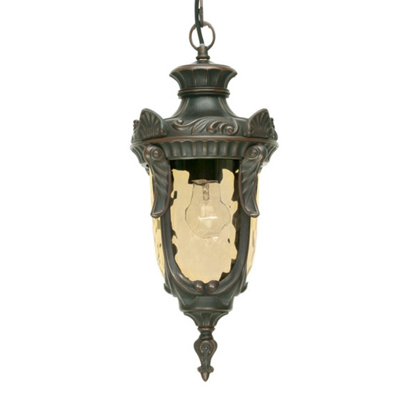 Elstead Philadelphia pendant light, bronze/amber, IP43, Cream / amber, Glass, Country House / Rustic, Ceiling Light Outdoor