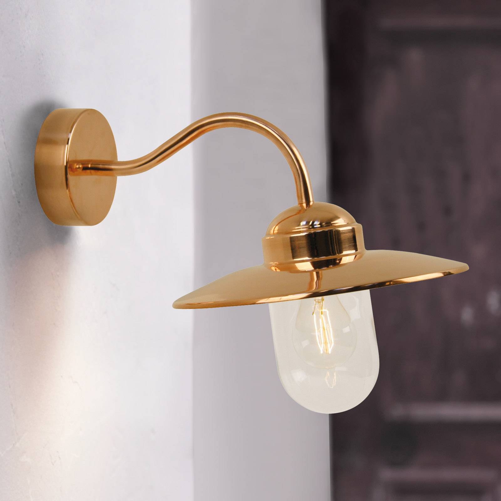 Nordlux Outdoor Wall Light LUXEMBOURG, dimmable, Copper, Copper, Outdoor Wall Light