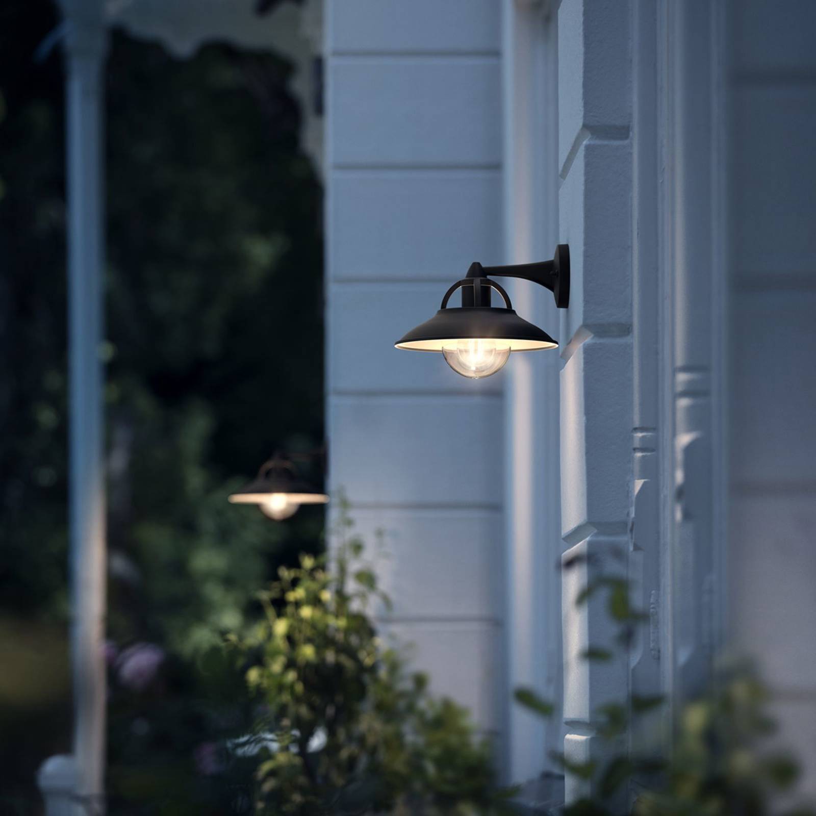 Philips Outdoor Wall Light Cormorant, Black, Aluminium, Modern, Outdoor Wall Light