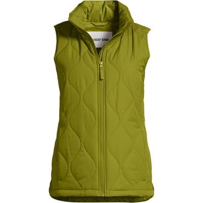 Women’s Insulated FeatherFree Onion Quilted Gilet, Women, size: 10-12, petite, Green, Polyester, by Lands' End