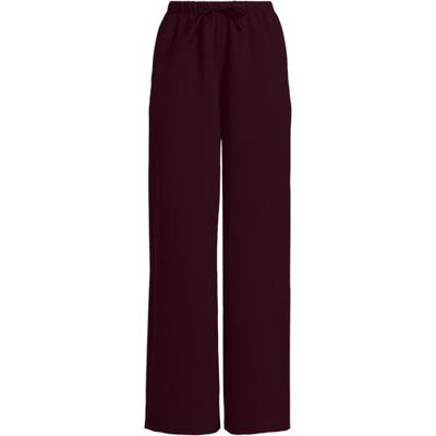 Flowing Woven Trousers with Elastic Waistband, Women, size: 14, petite, Red, by Lands' End