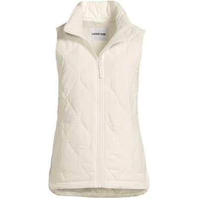 Women’s Insulated FeatherFree Onion Quilted Gilet, Women, size: 14-16, petite, Ivory, Polyester, by Lands' End