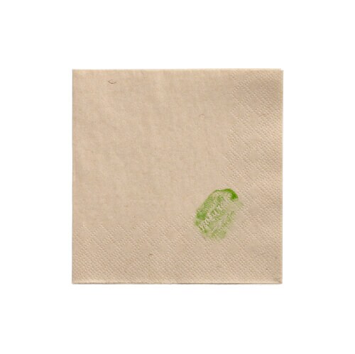 PAPSTAR 250 Servietten, 2-lagig 1/4-Falz 24 cm x 24 cm natur ungebleicht (89153, 250 Stück) Image