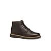 Winterboots GEOX "U POVE", Herren, Gr. 44, braun (dunkelbraun), Glattleder, Veloursleder, casual, Schuhe, Budapester, Businessschuh mit Warmfutter, Größenschablone zum Download