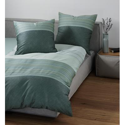 Bettwäsche JANINE "Mako-Satin98124 07", grün, B/L: 240cm x 220cm, 2 St., Mako-Satin, B/L: 80cm x 80cm & 80cm x 80cm, Mako-Satin, Obermaterial: 100% Baumwolle, Bettwäsche, mit Reissverschluss Image