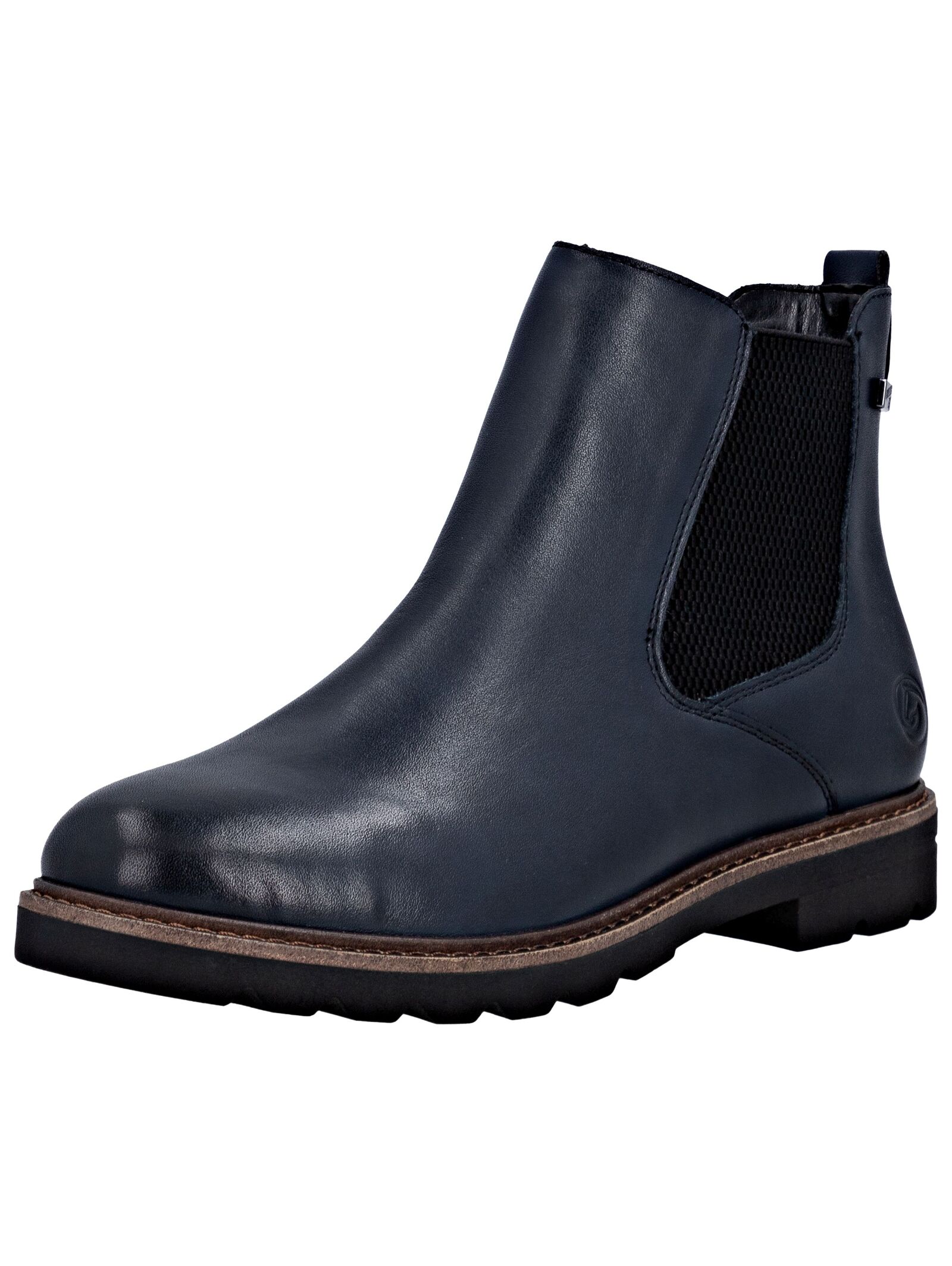 Stiefelette REMONTE "Remonte Stiefelette Leder/Textil", Damen, Gr. 37, schwarz (blau, schwarz), Leder, Textil, Schuhe Stiefelette