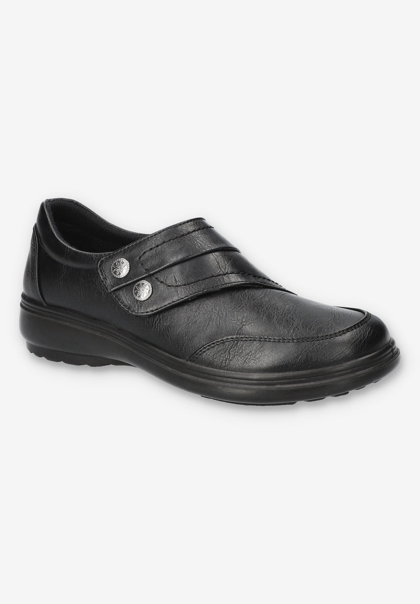 Women's Joy Comfort Flat by Easy Street in Black (Size 9.5 XW)