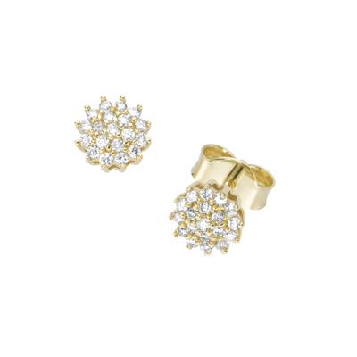 Paar Ohrstecker LUIGI MERANO "Blüte, mit Lab Grown Diamanten, Brillantschliff, Gold 375", gold, Ohrringe, Damen, Gelbgold 375 Image